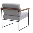 TUYOHW Fauteuil d'appoint moderne avec revêtement en tissu bouclé, fauteuil confortable avec accoudoirs en bois courbés, fauteuils individuels confortables minimalistes pour salon, chambre à coucher