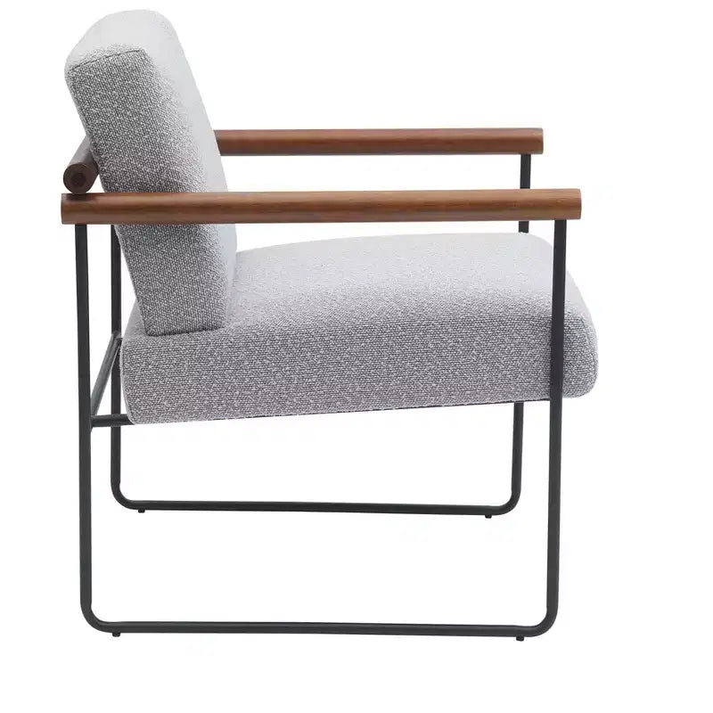 TUYOHW Fauteuil d'appoint moderne avec revêtement en tissu bouclé, fauteuil confortable avec accoudoirs en bois courbés, fauteuils individuels confortables minimalistes pour salon, chambre à coucher