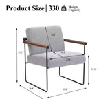 TUYOHW Fauteuil d'appoint moderne avec revêtement en tissu bouclé, fauteuil confortable avec accoudoirs en bois courbés, fauteuils individuels confortables minimalistes pour salon, chambre à coucher