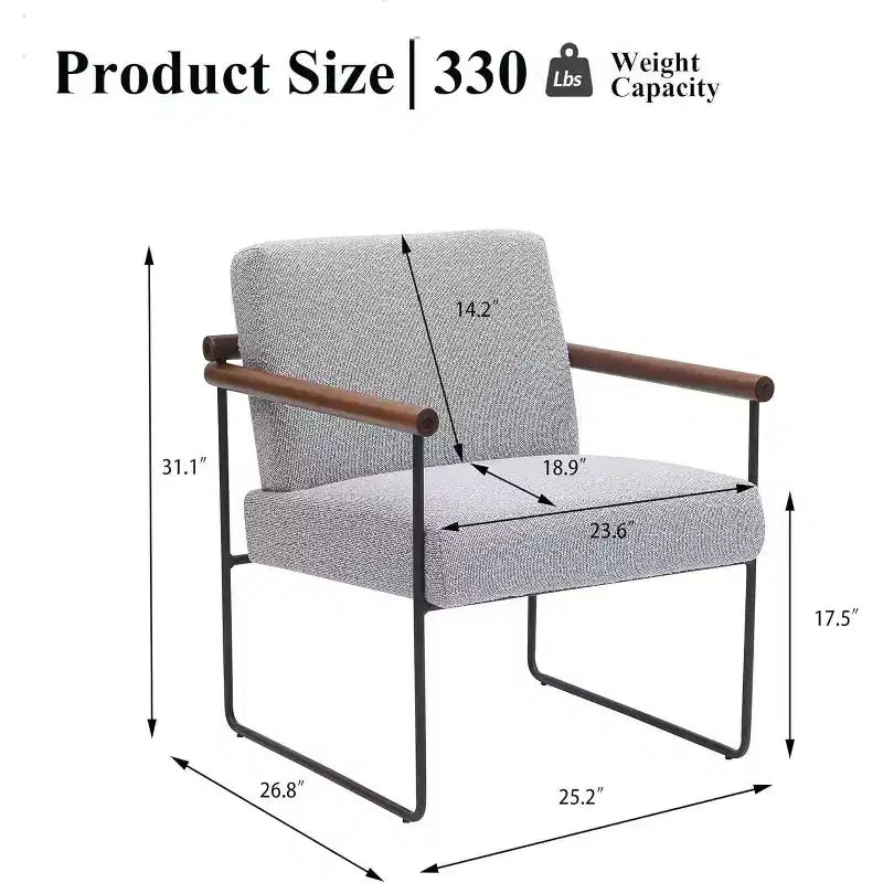 TUYOHW Fauteuil d'appoint moderne avec revêtement en tissu bouclé, fauteuil confortable avec accoudoirs en bois courbés, fauteuils individuels confortables minimalistes pour salon, chambre à coucher