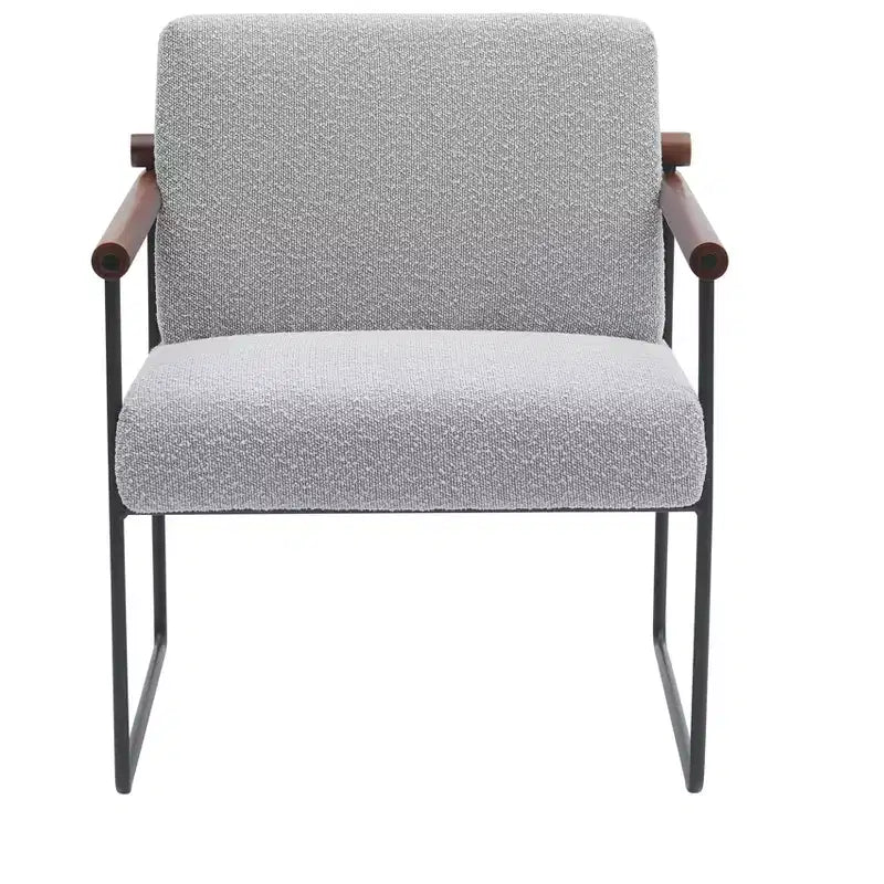 TUYOHW Fauteuil d'appoint moderne avec revêtement en tissu bouclé, fauteuil confortable avec accoudoirs en bois courbés, fauteuils individuels confortables minimalistes pour salon, chambre à coucher