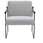 TUYOHW Fauteuil d'appoint moderne avec revêtement en tissu bouclé, fauteuil confortable avec accoudoirs en bois courbés, fauteuils individuels confortables minimalistes pour salon, chambre à coucher