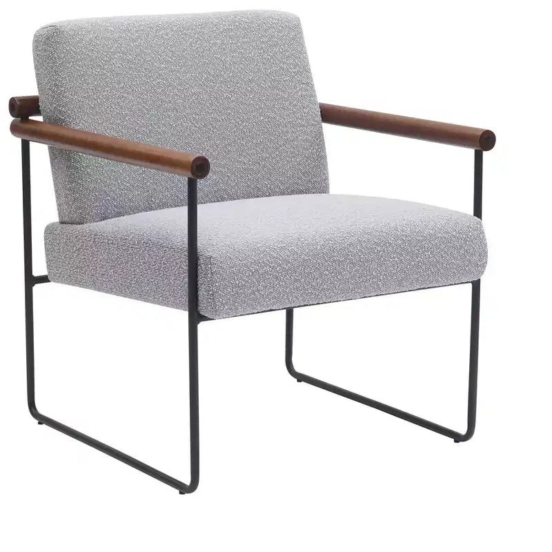 TUYOHW Fauteuil d'appoint moderne avec revêtement en tissu bouclé, fauteuil confortable avec accoudoirs en bois courbés, fauteuils individuels confortables minimalistes pour salon, chambre à coucher