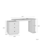 TUYOHW Bureau d'angle moderne extensible, bureau d'ordinateur avec 3 tiroirs, 4 étagères, prises de courant, ports USB, largeur réglable pour bureau