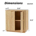JVNOXK Buffet 80 cm avec espace de rangement Étagères réglables et design à vagues incurvées Convient aux chambres à coucher et aux salons Finition chêne