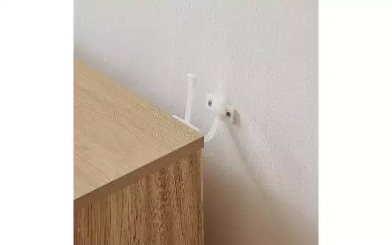 JVNOXK Buffet 80 cm avec espace de rangement Étagères réglables et design à vagues incurvées Convient aux chambres à coucher et aux salons Finition chêne