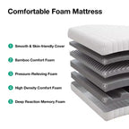 Matelas en mousse à mémoire de forme au gel pour des nuits fraîches et un soulagement de la pression, certifié CertiPUR-US