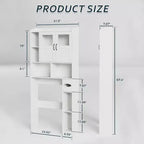 Meuble de rangement au-dessus des toilettes, organisateur de rangement de salle de bain réglable avec porte en verre au-dessus des toilettes, avec porte-papier toilette, pour salle de bain, toilettes, blanc