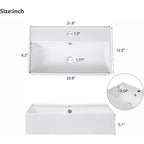 Meuble-lavabo de salle de bain de 54,8 cm, Meuble de rangement de salle de bain avec évier, Montage facile, Rangement ouvert, Meuble-lavabo autoportant pour petits espaces