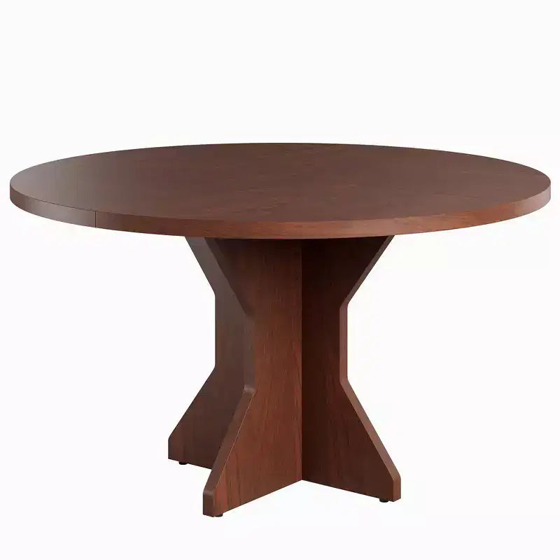 Table à manger ronde pour 4-6 personnes - Table de cuisine circulaire de 120 cm avec base sur pied solide, meubles de salle à manger pour petits espaces dans le salon