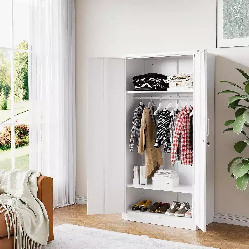 BALHAM TRADE-Armoire de rangement métallique de 72 pouces avec casier verrouillable et tringle, montage requis
