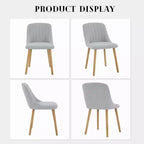 Lot de 2 chaises de salle à manger modernes rembourrées à dossier haut, chaises d'appoint en tissu avec pieds en bois, assise confortable pour cuisine, salle à manger