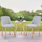 Lot de 2 chaises de salle à manger modernes rembourrées à dossier haut, chaises d'appoint en tissu avec pieds en bois, assise confortable pour cuisine, salle à manger
