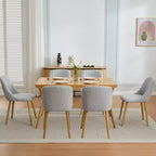 Lot de 2 chaises de salle à manger modernes rembourrées à dossier haut, chaises d'appoint en tissu avec pieds en bois, assise confortable pour cuisine, salle à manger