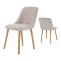 Modern Upholstered Dining Chairs Set of 2  High Back, Fabric Accent Side Chairs with Wooden Legs  Comfortable Seating for Kitchen, Dining Room