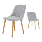Lot de 2 chaises de salle à manger modernes rembourrées à dossier haut, chaises d'appoint en tissu avec pieds en bois, assise confortable pour cuisine, salle à manger