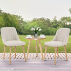 Lot de 2 chaises de salle à manger modernes rembourrées à dossier haut, chaises d'appoint en tissu avec pieds en bois, assise confortable pour cuisine, salle à manger