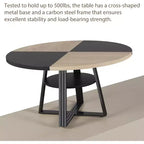 Table de salle à manger ronde pour 4 à 6 personnes, 120 cm, table de cuisine de style ferme avec rangement, tables de dîner circulaires pour cuisine, salle à manger, salon, salle de réunion
