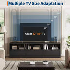 Meuble TV scandinave de 177,8 cm pour téléviseurs jusqu'à 203,2 cm, meuble de divertissement en bois avec 3 tiroirs et étagères ouvertes