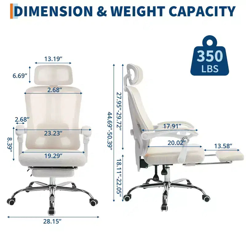 Acekool Fauteuil inclinable ergonomique en maille avec repose-pieds, réglage lombaire et appui-tête, pour bureau à domicile et salle de jeux