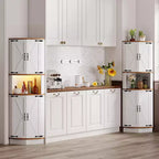 Armoire d'angle de ferme de 65 po, meuble de rangement avec porte de grange, 5 étagères, organisateur d'espace pour salon, bar, cuisine, salle de bain