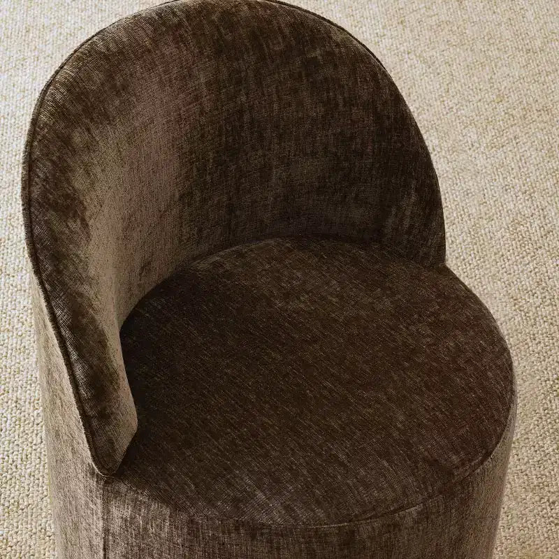 Ensemble table à manger pour 6, table ovale noire, chaises de salle à manger roulantes rembourrées avec roulettes, chenille texturée 360 g/m² - Panipeachy