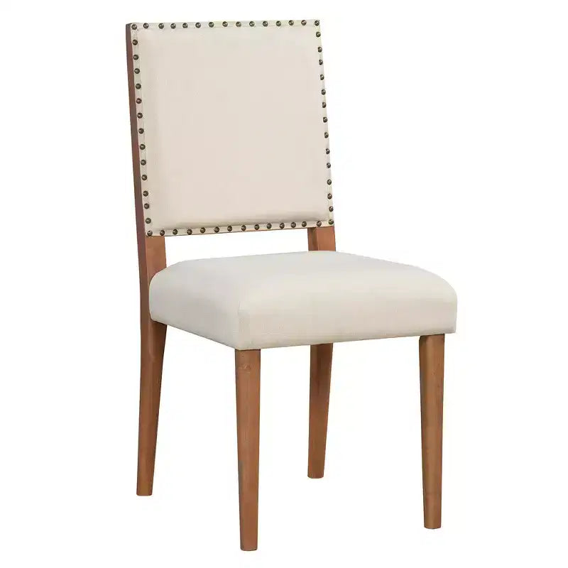 Table à manger ronde 5 pièces Whisen style ferme avec 4 chaises rembourrées en bois massif, ensemble pour 4 personnes
