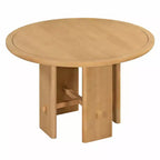 Table à manger ronde 5 pièces Whisen style ferme avec 4 chaises rembourrées en bois massif, ensemble pour 4 personnes
