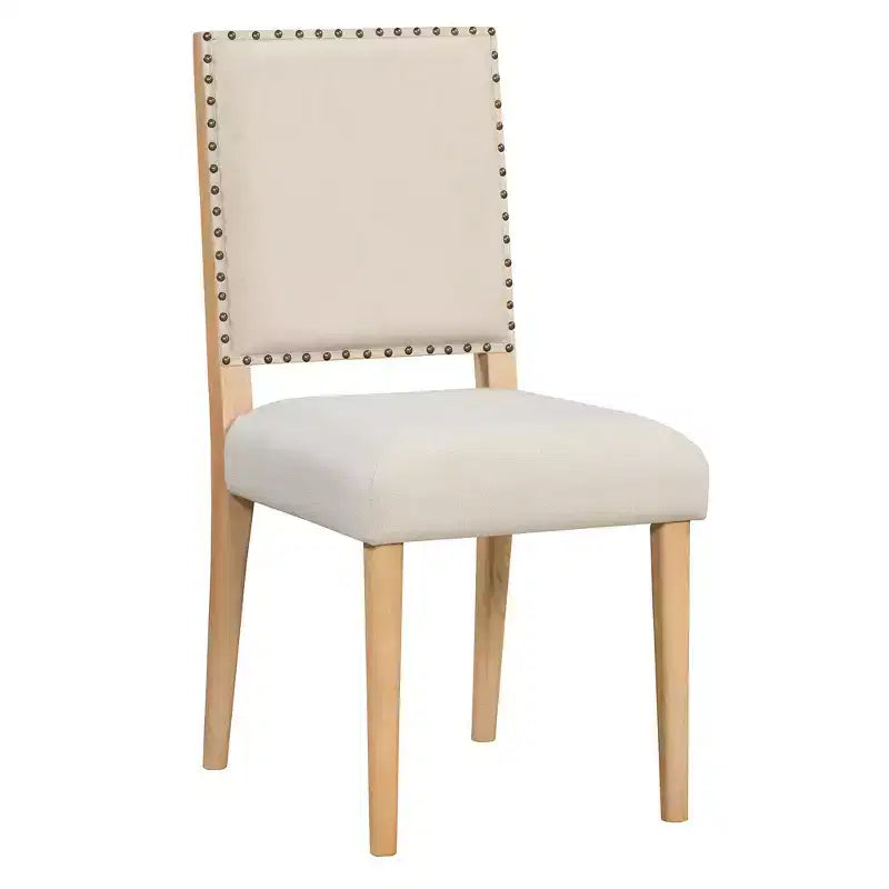 Table à manger ronde 5 pièces Whisen style ferme avec 4 chaises rembourrées en bois massif, ensemble pour 4 personnes