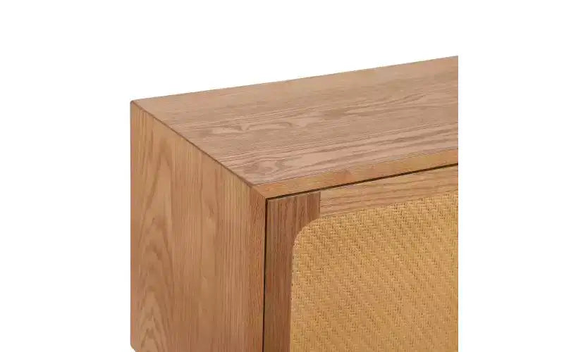 JVNOXK Table de chevet à rangement dissimulé pivotant de 22 pouces, table d'appoint à pieds en rotin de style moderne du milieu du siècle, convient aux chambres à coucher, finition naturelle