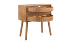 JVNOXK Table de chevet à rangement dissimulé pivotant de 22 pouces, table d'appoint à pieds en rotin de style moderne du milieu du siècle, convient aux chambres à coucher, finition naturelle