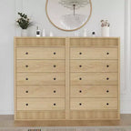 Commode de rangement moderne avec 5 tiroirs, armoire de rangement en bois pour chambre à coucher, chambre d'enfant, couloir, salon, chêne naturel 5 seaux
