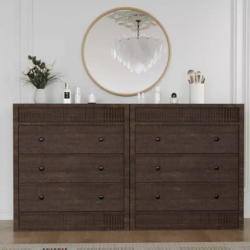 Commode de rangement moderne avec 5 tiroirs, armoire de rangement en bois pour chambre à coucher, chambre d'enfant, couloir, salon, chêne naturel 5 seaux