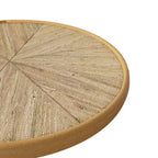 Table d'appoint ronde vintage sur pied, table d'appoint de style campagnard français avec plateau à grain de bois pour salon ou chambre à coucher-Panipeachy