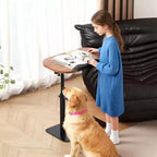 Table pour ordinateur portable pliante et réglable, table de lit avec base métallique, table d'appoint réglable en hauteur pour canapé, chevet ou petits espaces