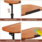 Table pour ordinateur portable pliante et réglable, table de lit avec base métallique, table d'appoint réglable en hauteur pour canapé, chevet ou petits espaces