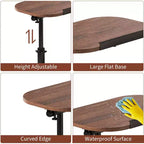 Table pour ordinateur portable pliante et réglable, table de lit avec base métallique, table d'appoint réglable en hauteur pour canapé, chevet ou petits espaces
