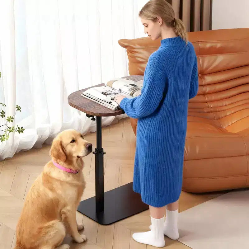 Table pour ordinateur portable pliante et réglable, table de lit avec base métallique, table d'appoint réglable en hauteur pour canapé, chevet ou petits espaces