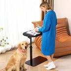 Table pour ordinateur portable pliante et réglable, table de lit avec base métallique, table d'appoint réglable en hauteur pour canapé, chevet ou petits espaces