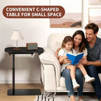Table pour ordinateur portable pliante et réglable, table de lit avec base métallique, table d'appoint réglable en hauteur pour canapé, chevet ou petits espaces