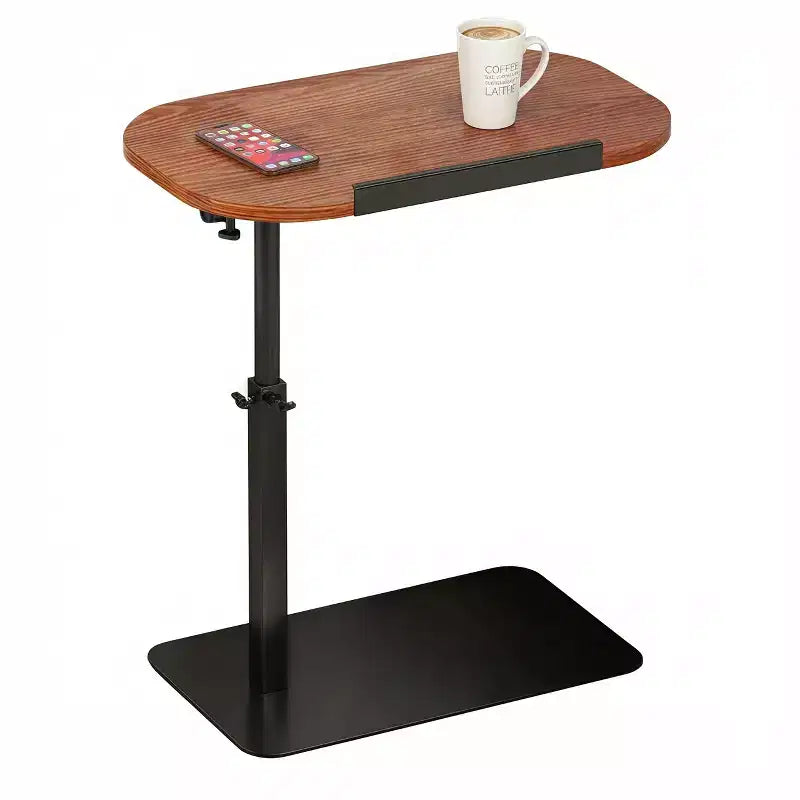 Table pour ordinateur portable pliante et réglable, table de lit avec base métallique, table d'appoint réglable en hauteur pour canapé, chevet ou petits espaces