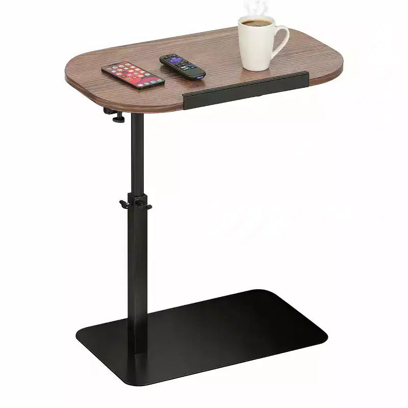 Table pour ordinateur portable pliante et réglable, table de lit avec base métallique, table d'appoint réglable en hauteur pour canapé, chevet ou petits espaces