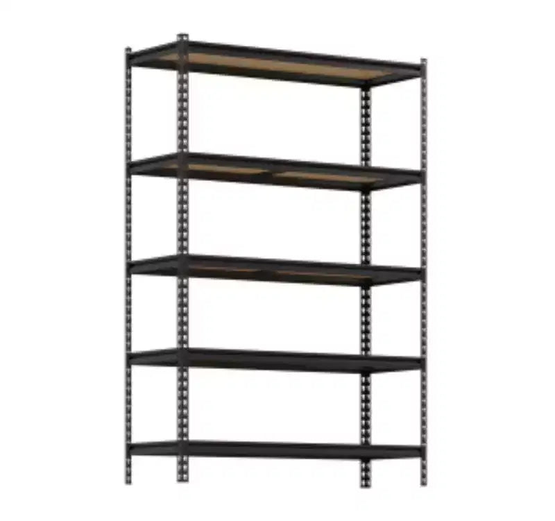 1 PC Iron Boltless Storage Shelf, 5-Tier, Black, 12204541850mm, 350KG Per Shelf Capacity