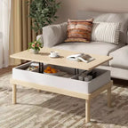 Table basse Celebalcony, table basse relevable avec compartiment de rangement, table de salle à manger relevable, pour salon, bureau et maison