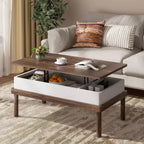 Table basse Celebalcony, table basse relevable avec compartiment de rangement, table de salle à manger relevable, pour salon, bureau et maison