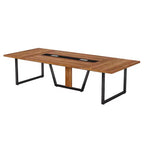 Table de conférence rectangulaire style affaires MAYEERTY 94.5, Table de formation de bureau robuste pour 8 à 10 personnes avec pieds réglables