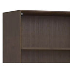 Bibliothèque industrielle ouverte Devlin en bois massif et métal de 168 x 76 cm, rectangulaire, style Mid-Century, brun noyer