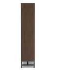Bibliothèque industrielle ouverte Devlin en bois massif et métal de 168 x 76 cm, rectangulaire, style Mid-Century, brun noyer