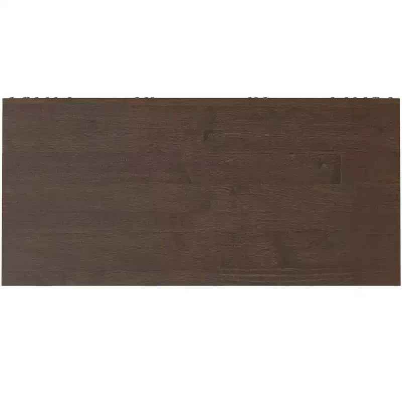 Bibliothèque industrielle ouverte Devlin en bois massif et métal de 168 x 76 cm, rectangulaire, style Mid-Century, brun noyer
