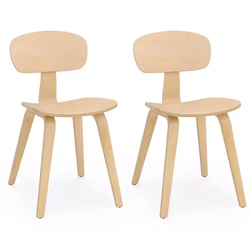 Costway Modern Dining Chair Set of 2 w/Wide Seat & Curved Backrest Adjustable Foot Pads